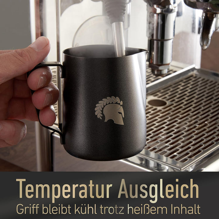 Barista Legends® Milchkännchen Schwarz Spar Set [100ml + 350ml + 600ml] - Milchschaumkännchen Teflon