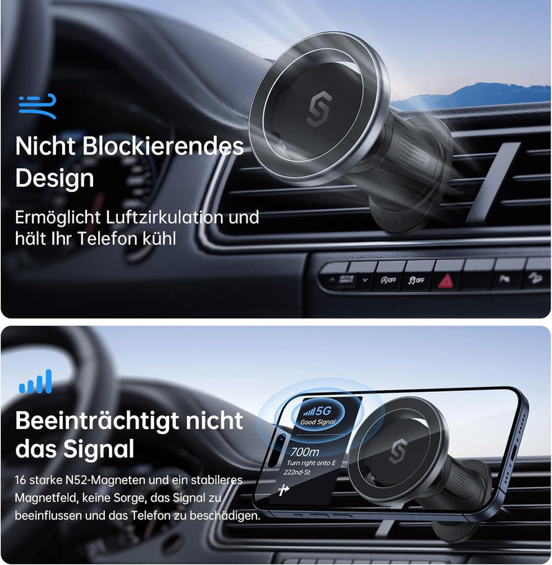 SYNCWIRE Handyhalterung Auto für MagSafe Autohalterung Universal Magnetische Handyhalter Auto, Lüftu