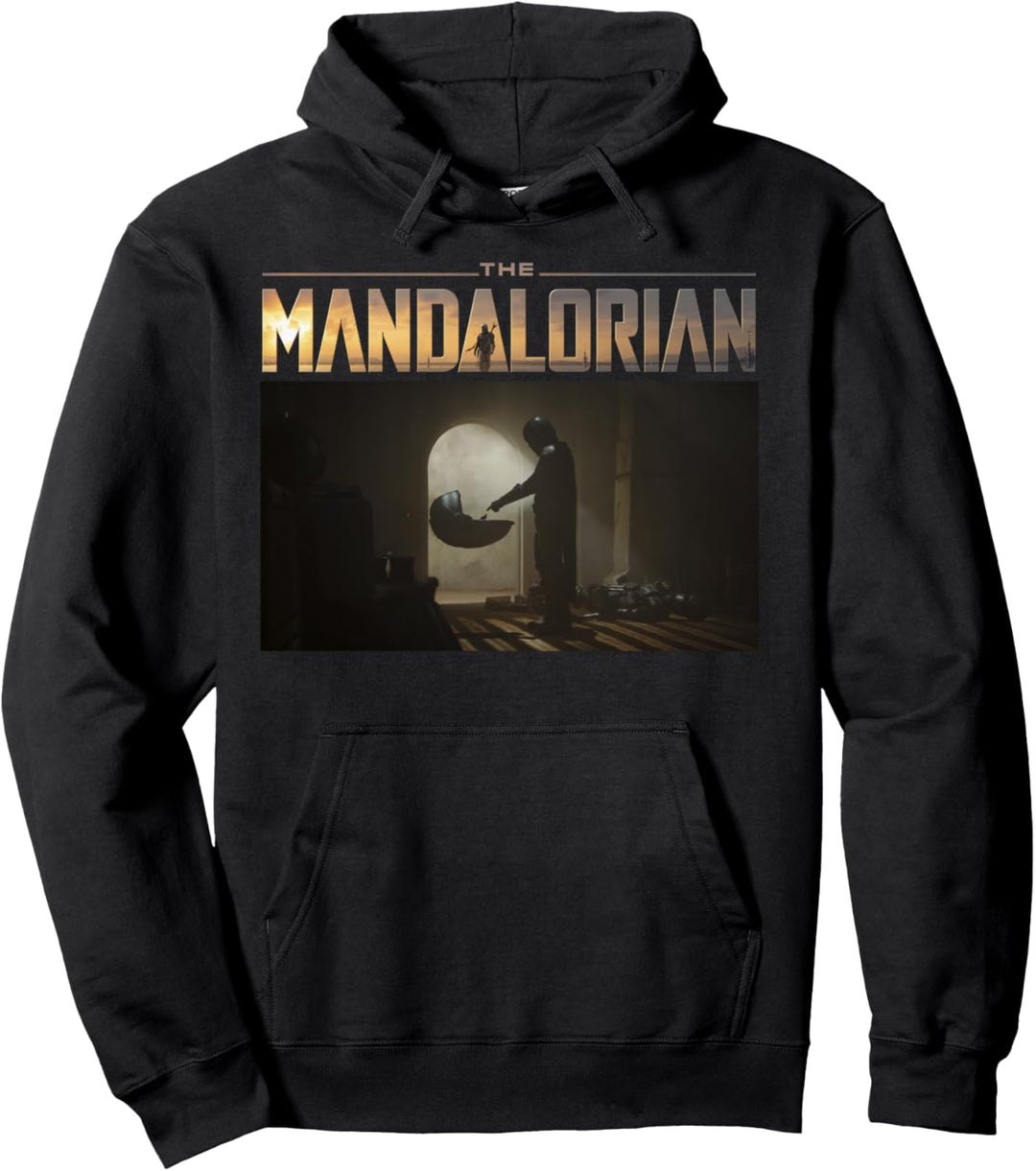 Star Wars The Mandalorian The Child First Meeting Portrait Pullover Hoodie