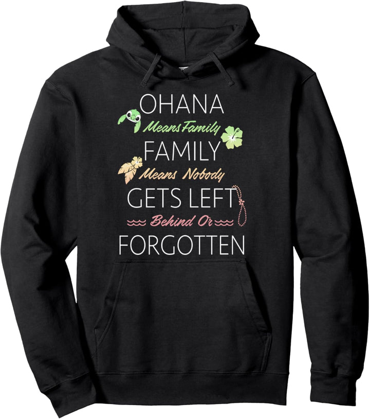 Disney Lilo & Stitch Ohana Means Family Quote Pullover Hoodie