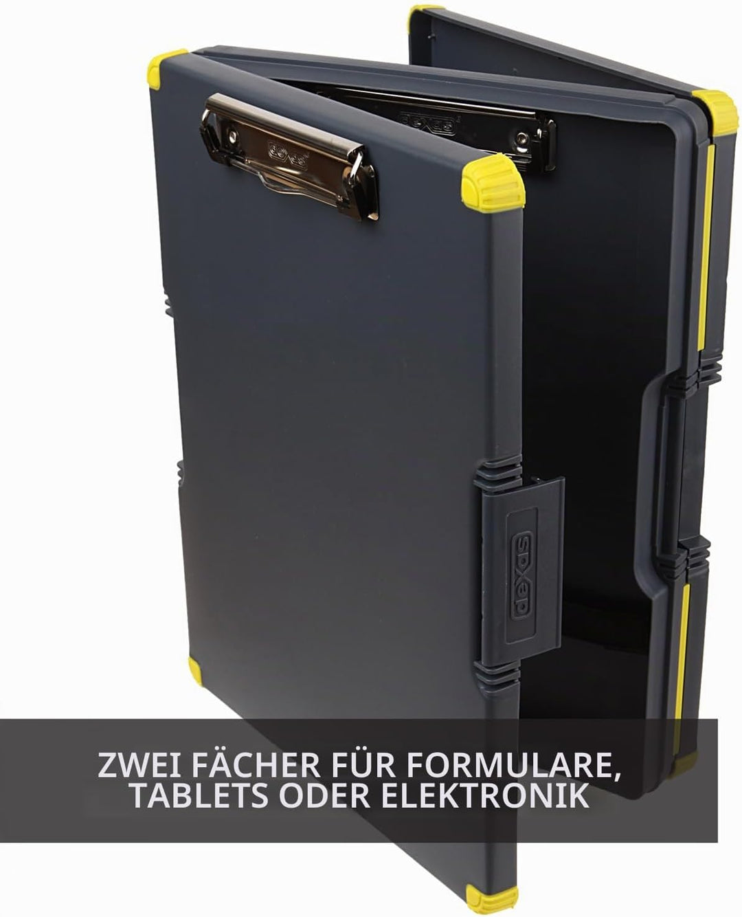 Dexas Duo Clipcase Dual Sided Storage Case and Organizer, Yellow Clip and Edges Gelber Clip und Kant