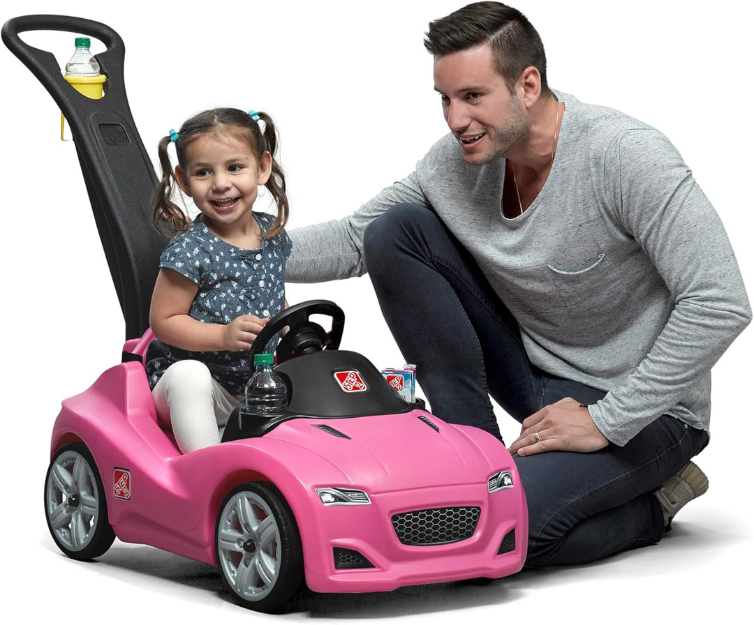 Step2 Whisper Ride Kinderauto/Rutscher in Rosa | Spielzeug Auto mit Schiebestange | Kinderfahrzeug/R
