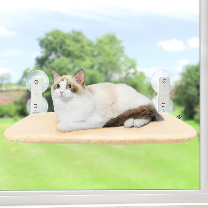 GUUSII HOME Fensterliege für Katzen Hängematte Fensterplätze Katzenbett Fenster Faltbare Katzenhänge