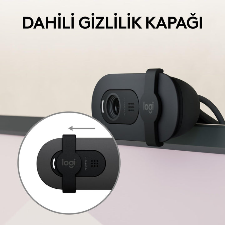 Logitech Brio 100 Full HD 1080p Webcam mit Privacy Cover Mikrofon - Schwarz schwarzes, schwarzes