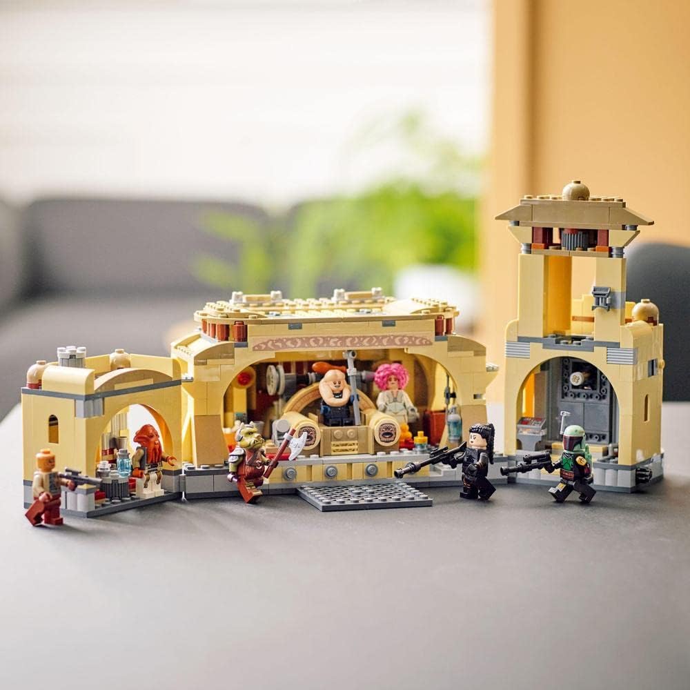 LEGO 75326 Star Wars Boba Fetts Thronsaal, Spielzeug-Haus zum Bauen mit Jabbas Palast und 7 Minifigu