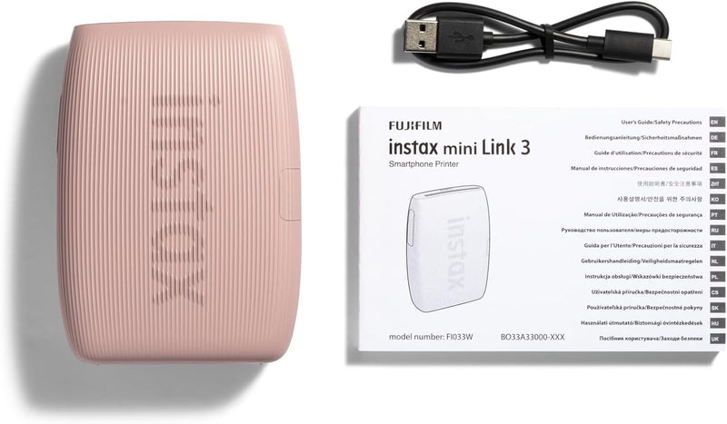 INSTAX Mini Link 3 Smartphone Photo Printer, Rose Pink, Rose Pink