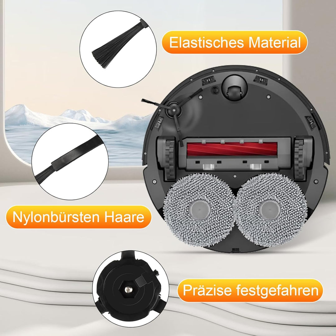 22 Stück Zubehörset für Roborock Qrevo Pro/Qrevo S/Qrevo MaxV Saugroboter, 2 Hauptbürste 4 Staubbeut