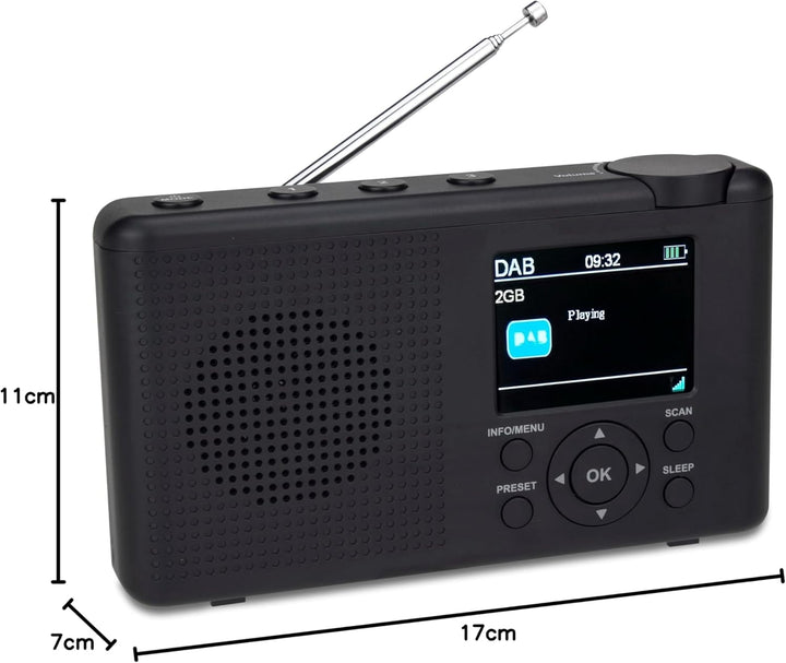 Reflexion TRA-23DAB Tragbares DAB-Radio mit Akku(UKW, DAB, DAB+, RDS, Farbdisplay, Bluetooth, Kopfhö