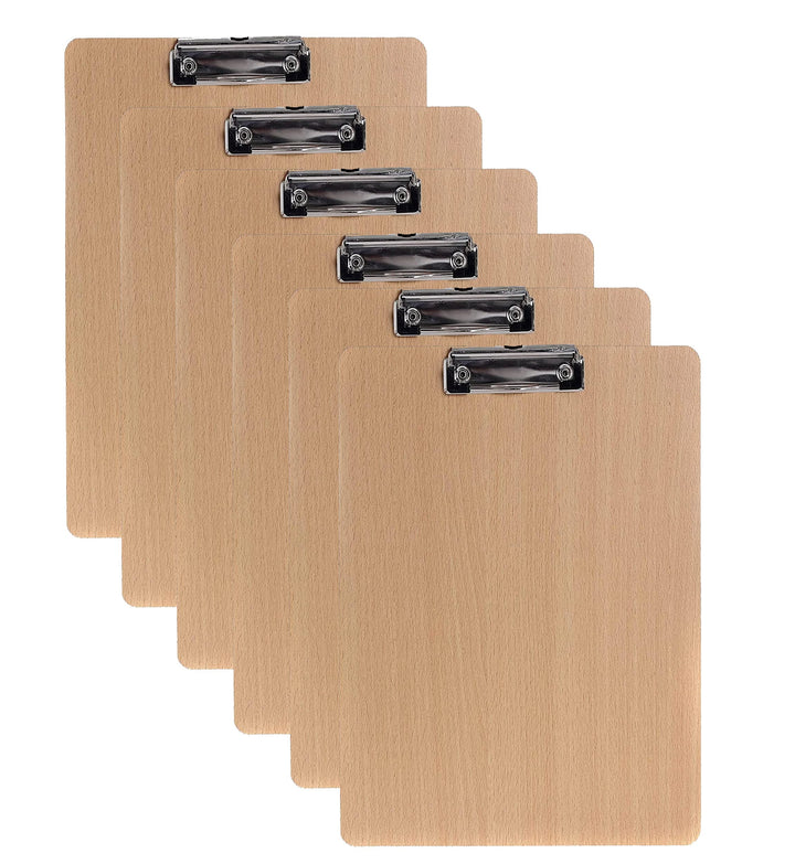 6er Klemmbrett A3 Hoch aus Hartholz extra dick 4mm, mit Aufhängeose, Gummierter Metalklemme, Skizzen