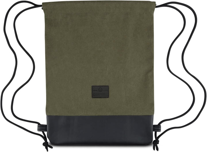 Johnny Urban Turnbeutel Damen &amp; Herren Grün Schwarz - Luke - Beutel Rucksack mit Kordelzug - Baumwol