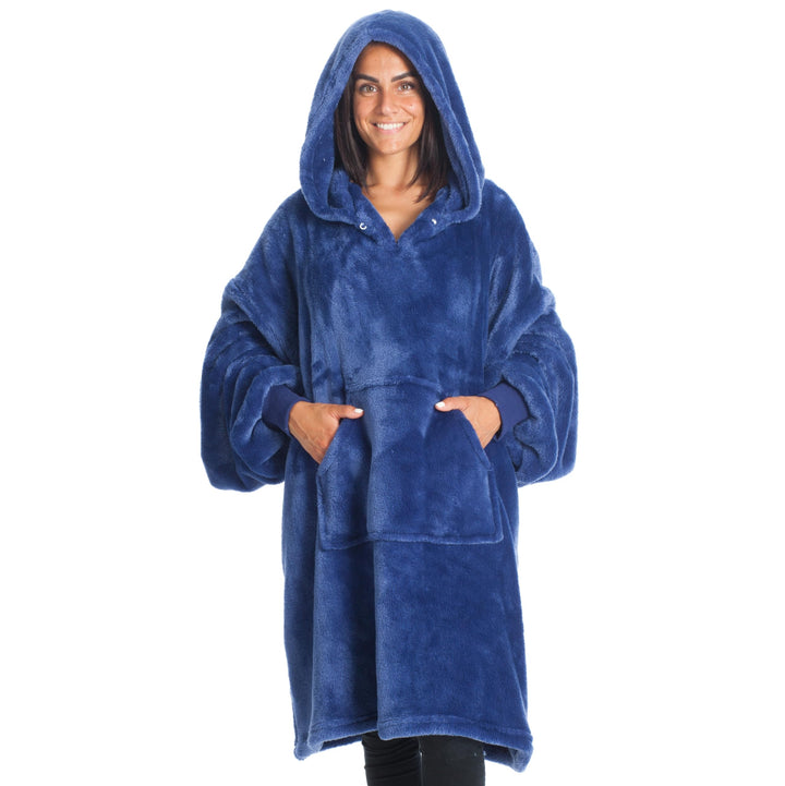 Hoodie Decke mit Ärmeln Deckenpullover Fluffy | Tragbare Decke zum Anziehen, Geschenke für Frauen Da