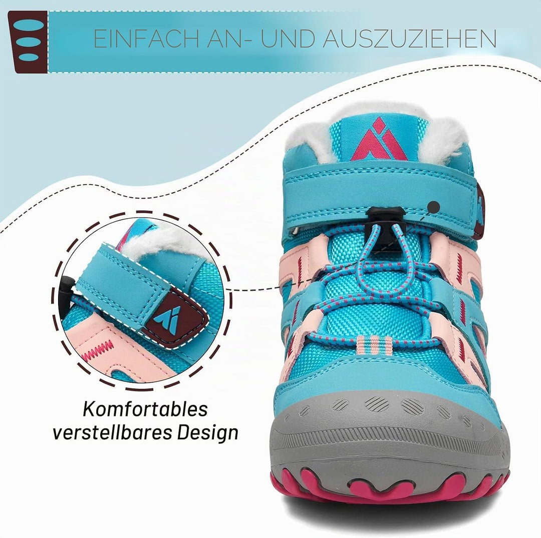 Mishansha Winterschuhe Jungen Winterstiefel Mädchen Boots Kinder Warme Gefüttert Schneestiefel Outdo