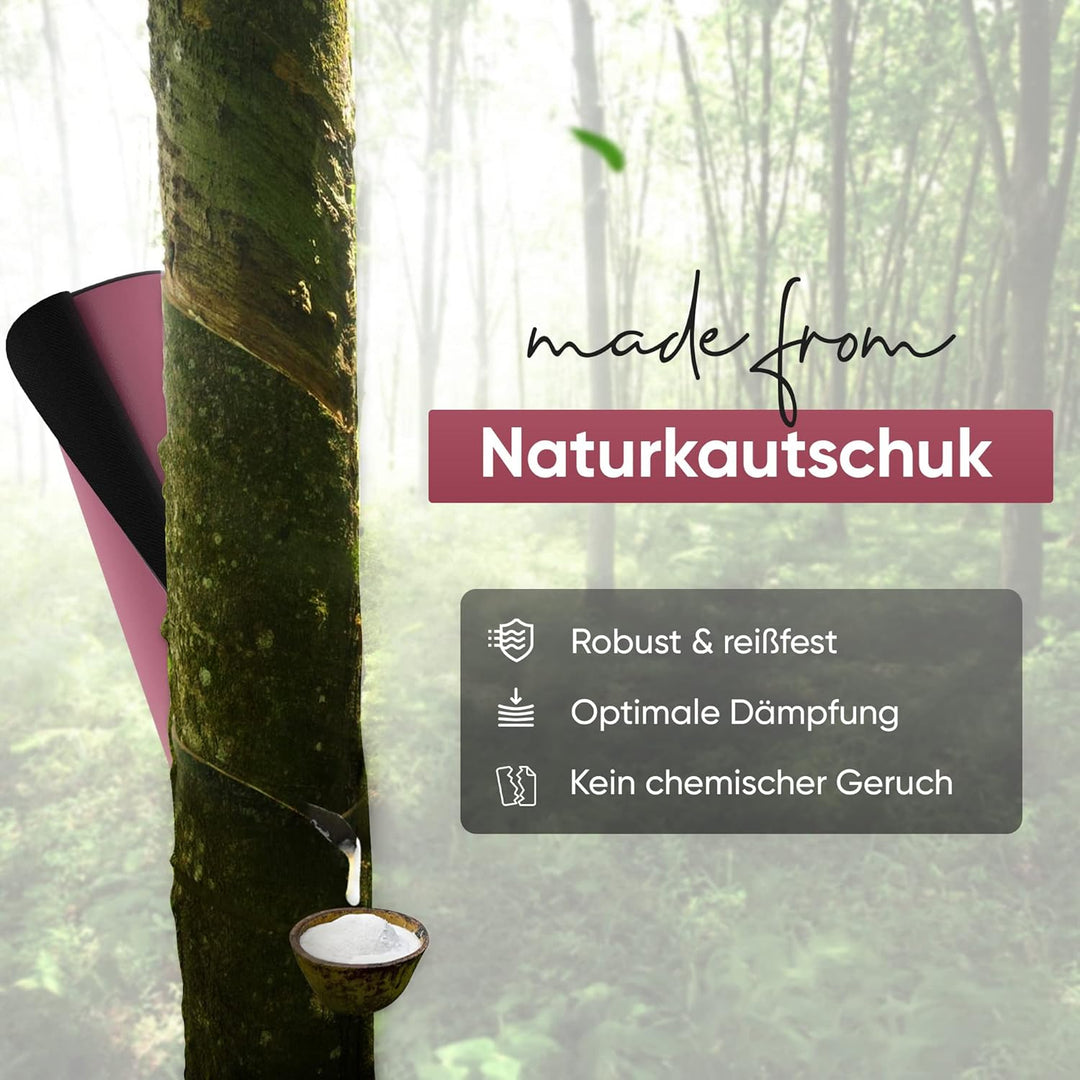 YOGALABS® - Premium Yoga-Matte STUDIO 185 x 68 x 0,4cm (extra gross) inkl. Gurt aus ECO PU & Naturka