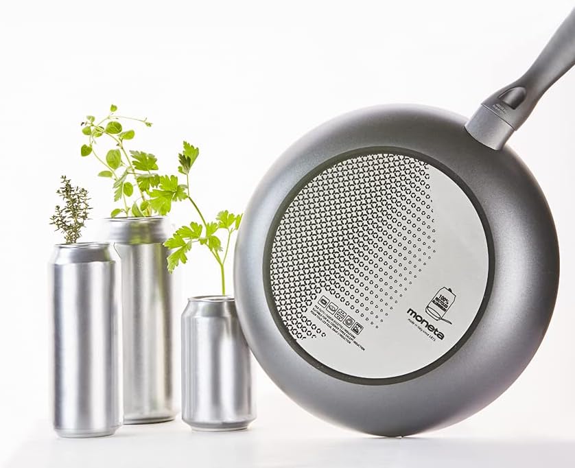 Moneta Eden Pfannen-Set, 24 – 28 cm, aus recyceltem Aluminium, hergestellt in Italien.