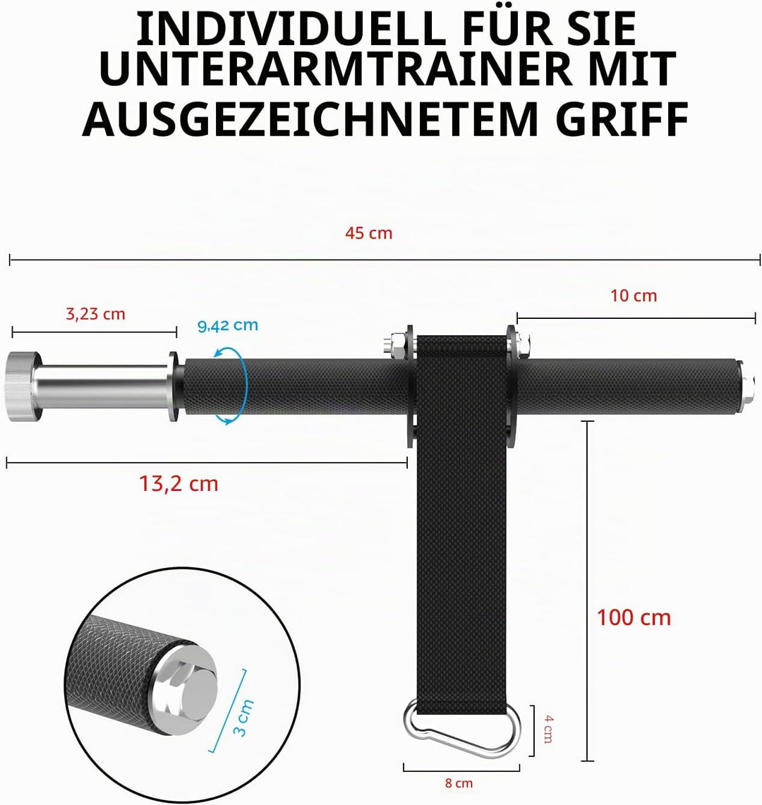 Handgelenk- und Unterarmtrainer, Handgelenkrolle & Unterarmkräftiger für Training und Workout, ideal