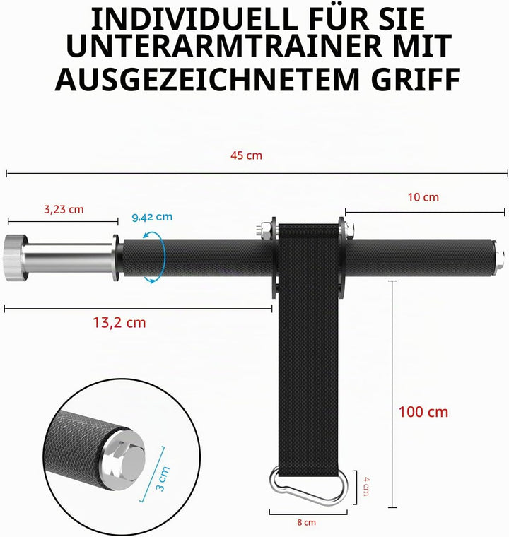 Handgelenk- und Unterarmtrainer, Handgelenkrolle & Unterarmkräftiger für Training und Workout, ideal