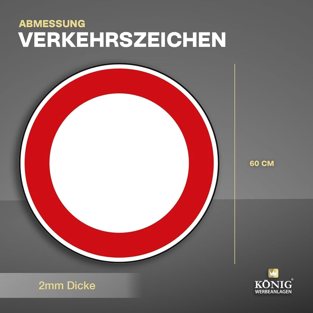 Verkehrszeichen Verbot für Fahrzeuge Aller Art Nr. 250 | Ø 600mm, Alu 2mm, RA1 | Original Verkehrssc