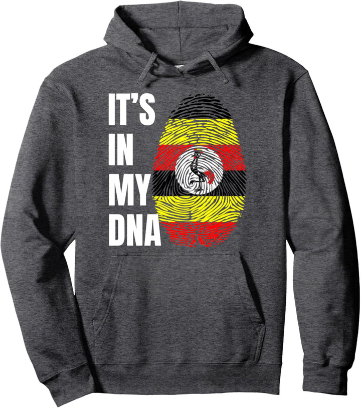 Fingerabdruck DNA Biometrie Flagge Uganda Pullover Hoodie