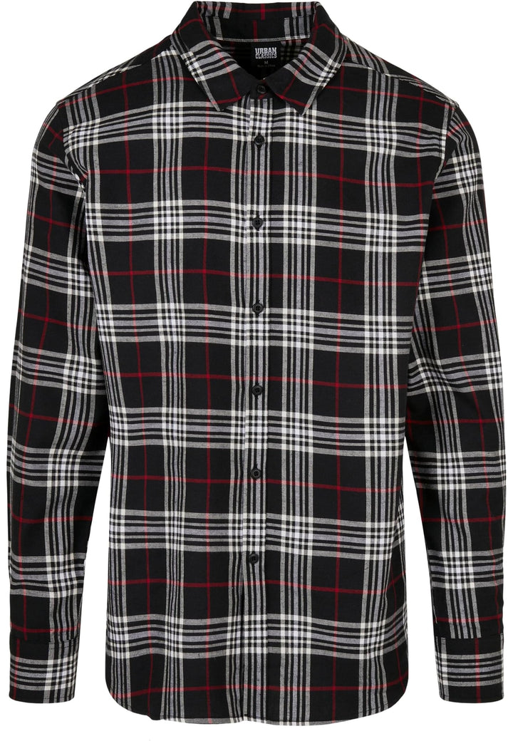 Urban Classics Herren Classic Checked Shirt Hemd S Black/Red, S Black/Red