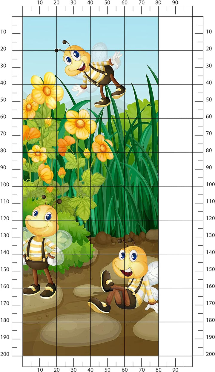 wandmotiv24 Türtapete Bienen im Garten 80 x 200cm (B x H) - Dekorfolie selbstklebend Sticker für Tür