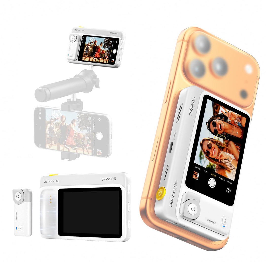 7RYMS Qshot V2 Pro Selfie Monitor, Magnetischer Smartphone Rückkamera Bildschirm für iPhone &amp; Androi