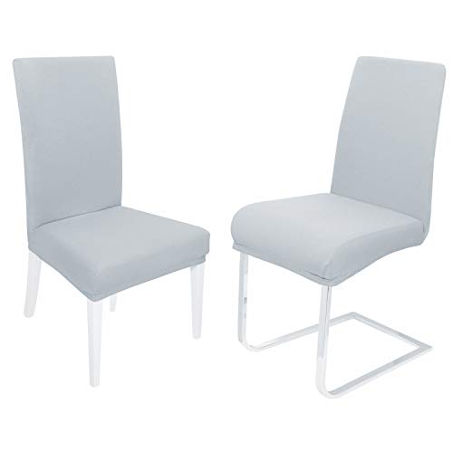DecoHomeTextil Universal Stretch Uni Stuhlhusse Stuhlhussen Husse Hussen mit 200g/m² 4er Set Hellgra