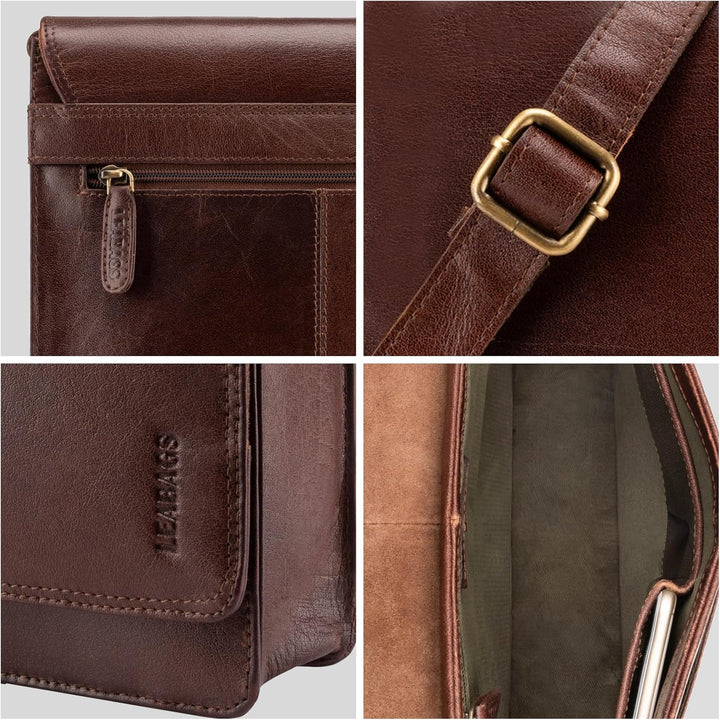 LEABAGS Unisex London Umhängetasche L Burgundy, L Burgundy