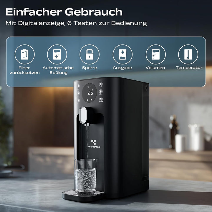 CIARRA X SusGreenable Osmoseanlage Trinkwasser 100GPD, Umkehrosmoseanlage mit Heisswasser, 4 Tempera
