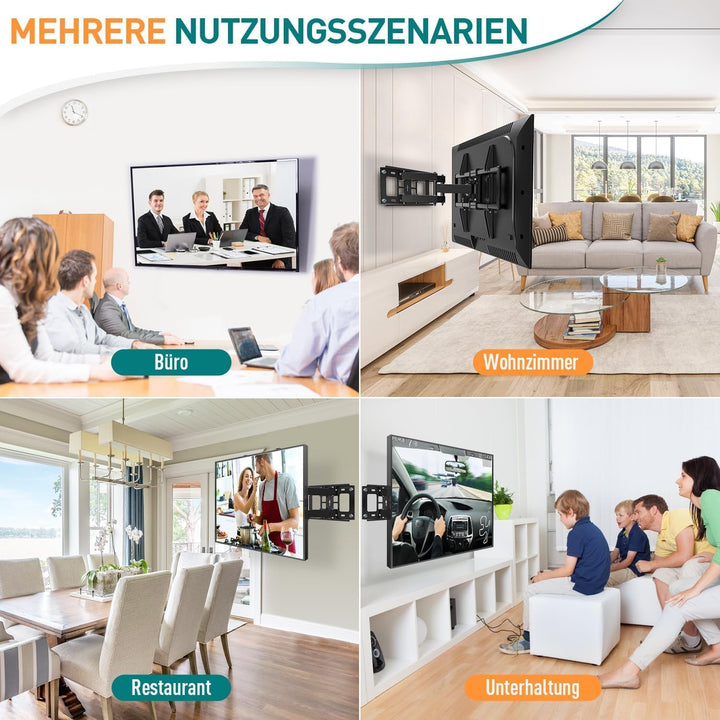 ELIVED Schwenkbare Neigbare TV Wandhalterung für 37-70 Zoll LED, LCD, OLED, Plasma TVs (Flach & Curv