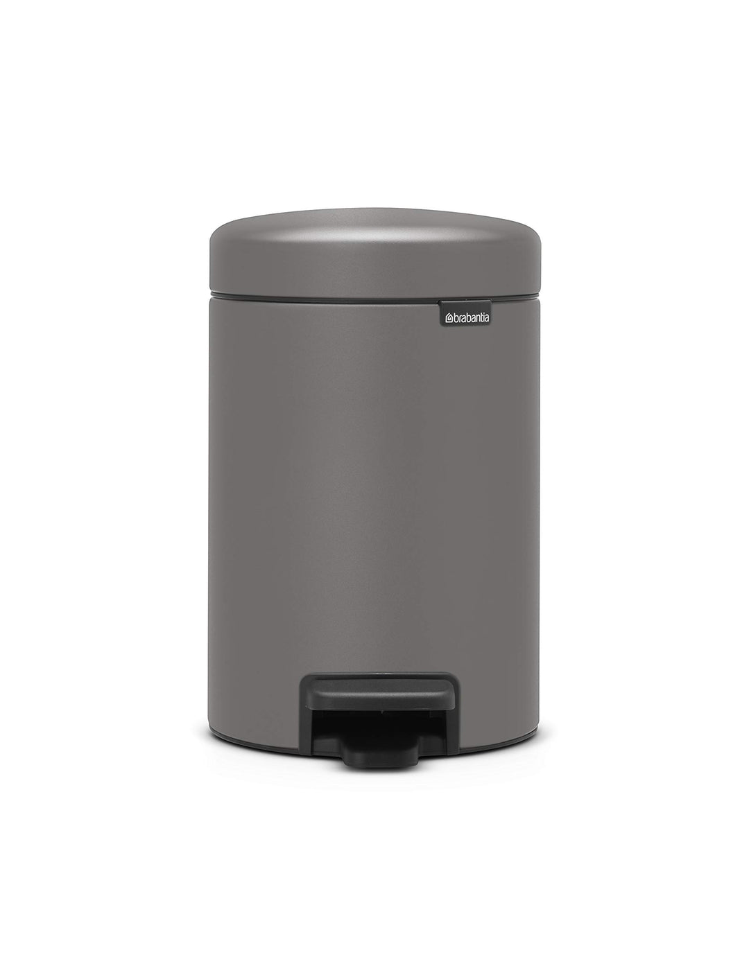 Brabantia Treteimer newIcon, 3L 3 Liter Mineral Concrete Grey, 3 Liter Mineral Concrete Grey