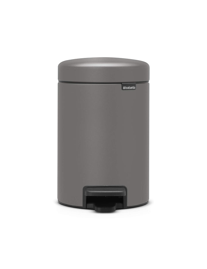 Brabantia Treteimer newIcon, 3L 3 Liter Mineral Concrete Grey, 3 Liter Mineral Concrete Grey