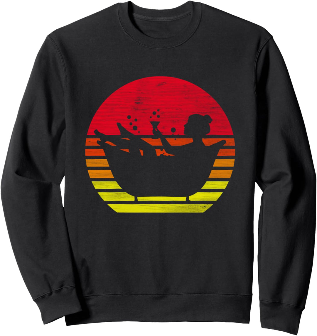 Retro Frau in Badewanne Sweatshirt