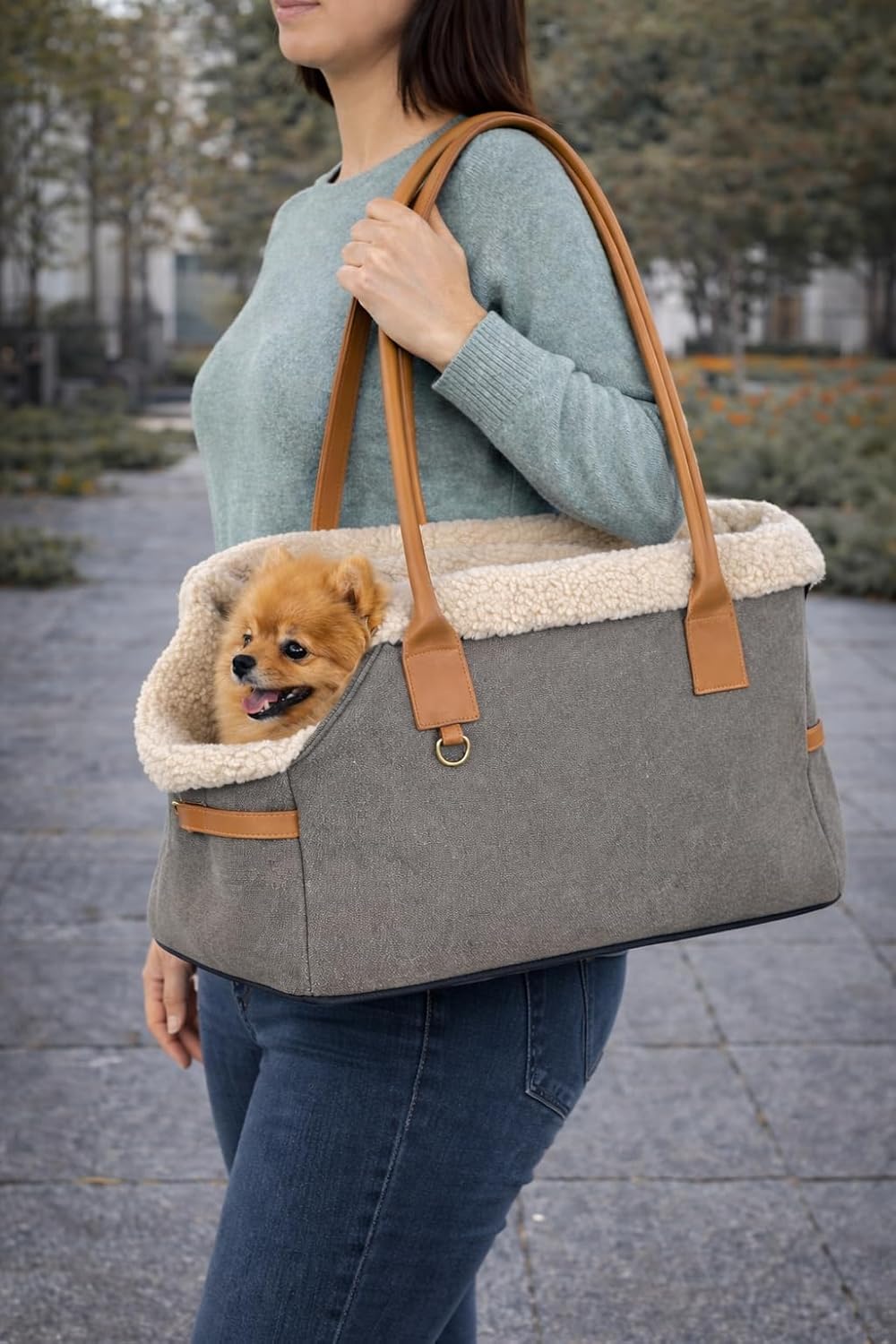 Hundetasche - Tragetasche Kuzco Braun – 40x25x29cm – Polyester – herausnehmbare Fütterung – Abnehmba