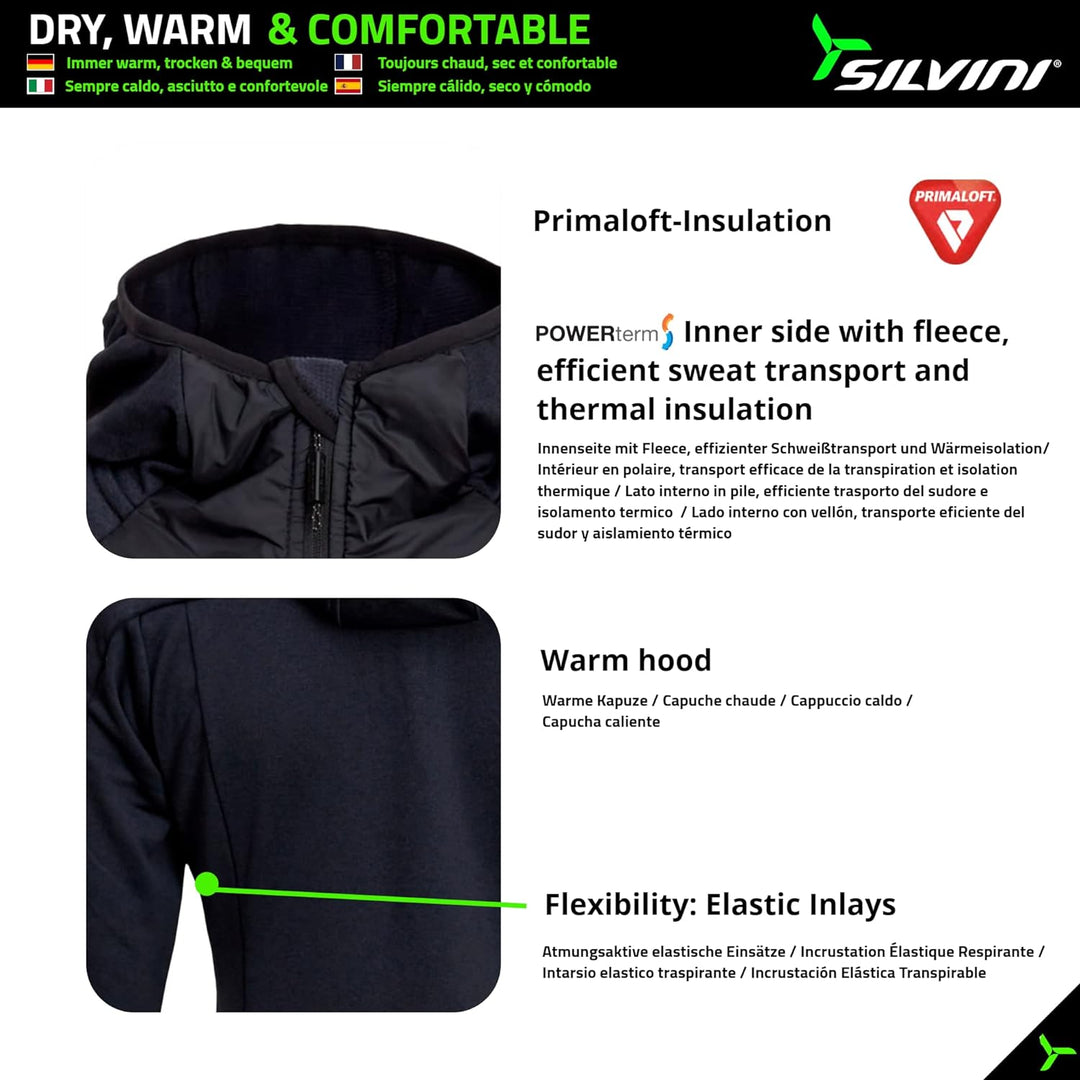 SILVINI DIVERA Sweatshirt mit durchgehendem Reissverschluss Damen Sweatjacke Damen Pullover mit Reis
