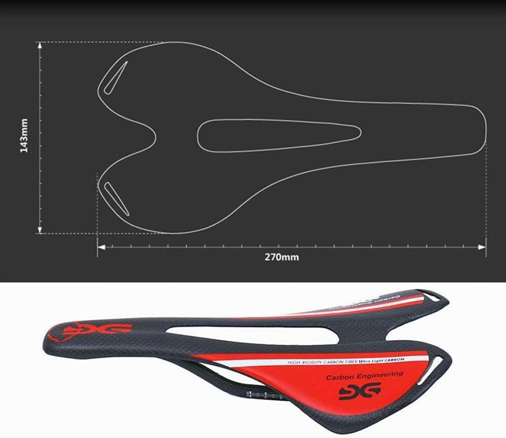 Rennradsattel MTB Kohlefaser, Ultraleicht, hohl, matt/glänzend, 3k Rot red, Rot red
