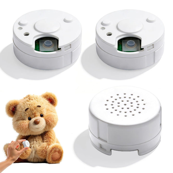 3 Stück Diktiergerät für Stofftiere 60s Soundmodul mit Aufnahmefunktion Mini Diktiergerät Spielzeug