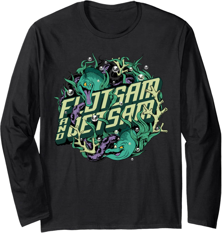 Disney Little Mermaid Flotsam & Jetsam Seaweed Portrait Logo Langarmshirt