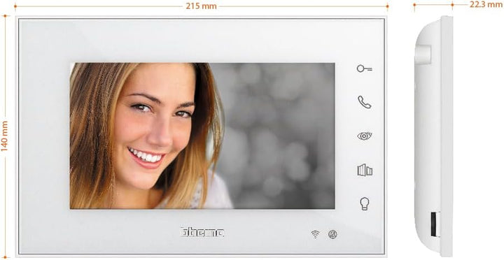 Bticino 335253 WIFI Video-Türsprechanlage mit zusätzlichem 2-Draht-Monitor, 7-Zoll-Display, Farben m