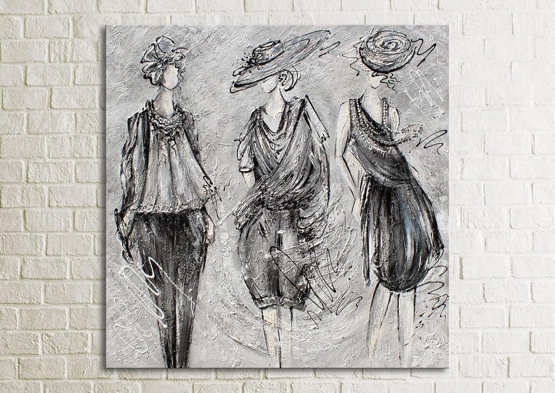 YS-Art Abstrakt Acryl Gemälde auf Leinwand Podest handgemalt Wandbild Wohnzimmer modern Wohndekor Bi