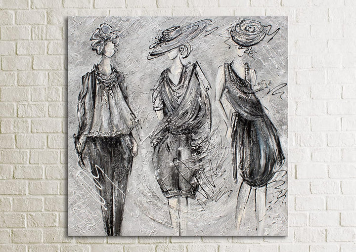 YS-Art Abstrakt Acryl Gemälde auf Leinwand Podest handgemalt Wandbild Wohnzimmer modern Wohndekor Bi