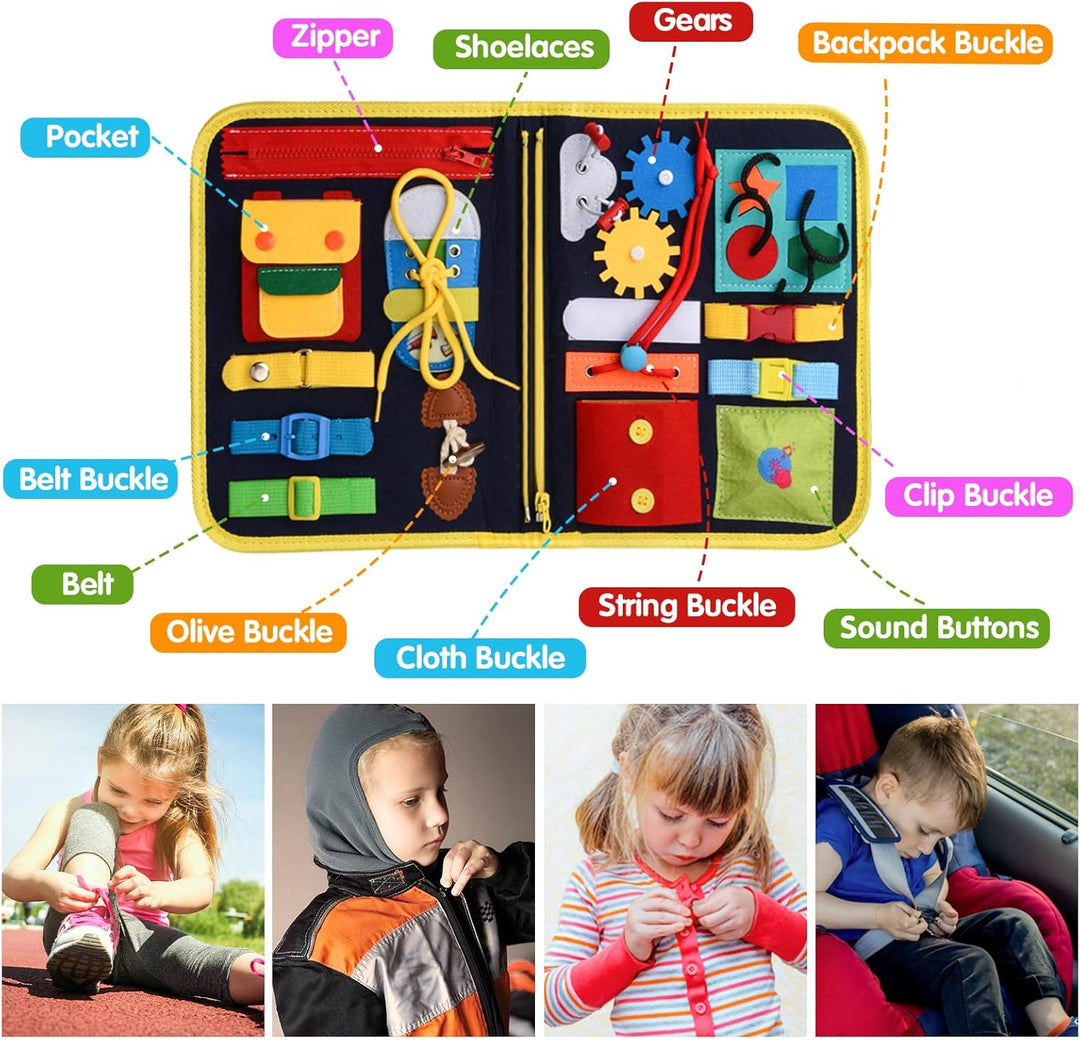 Montessori Busy Board ab 1 Jahr, 4-Schichten Activity Board für Kleinkinder Baby ab 1 2 3 4 Jahre mi