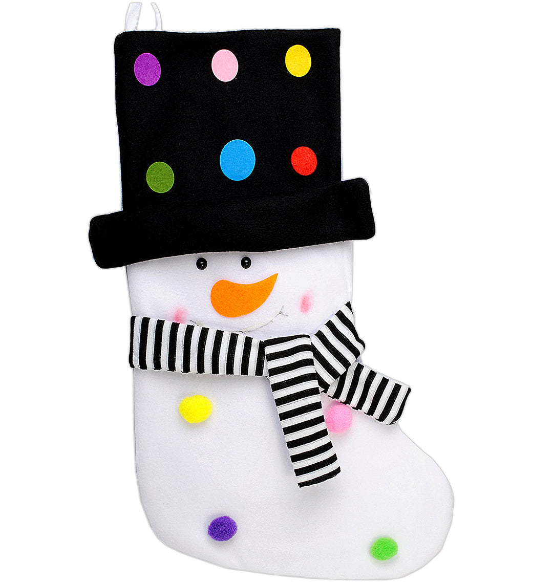 5 Stück XL - Weihnachtssocken & Filzstrümpfe - 3-D Effekt - Schneemann - 50 cm - Nikolausstiefel - N