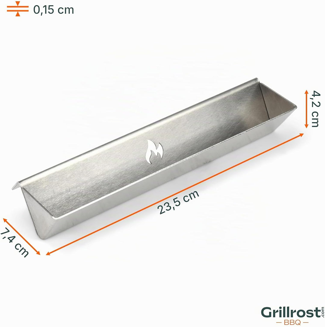 Grillrost.com Das Original Edelstahl Smokerschiene | Räucherbox | Direkt auf die Aromaschiene setzen