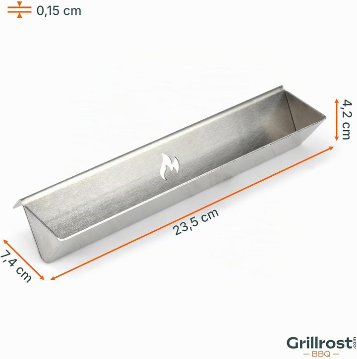 Grillrost.com Das Original Edelstahl Smokerschiene | Räucherbox | Direkt auf die Aromaschiene setzen