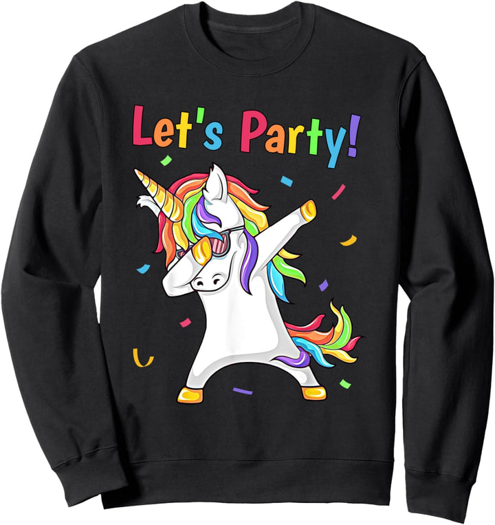 Einhorn Lets Party Outfit Damen Herren Junge Mädchen Einhorn Sweatshirt