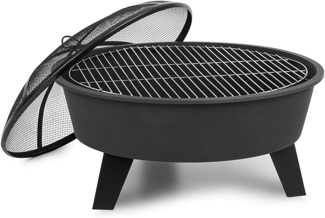 Blumfeldt 2-in-1 Feuerschale - Feuerschale für den Garten mit Edelstahl-Grillrost, Feuerschalen Fire