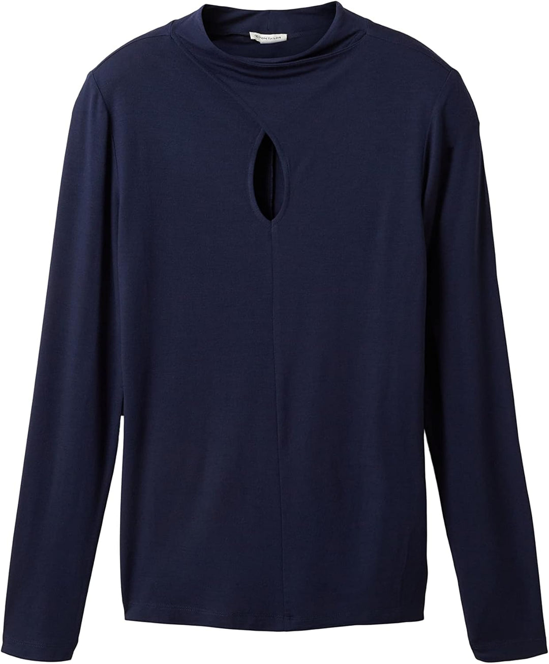 TOM TAILOR Damen Langarmshirt mit Cut-Out Detail L 10668-sky Captain Blue, L 10668-sky Captain Blue