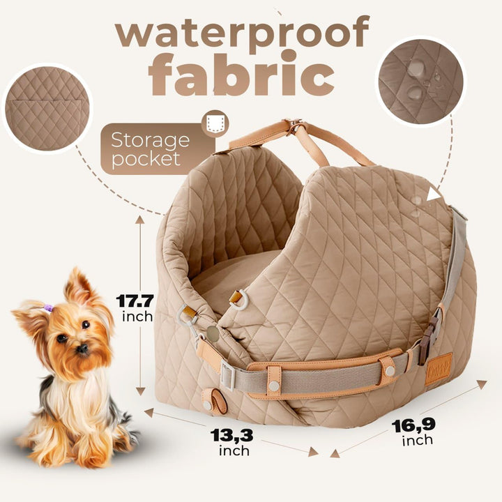 Hundeautositz für kleine Hunde - 3-in-1 Reisetasche, Booster & Hundebett fürs Auto - Waschbare, ruts