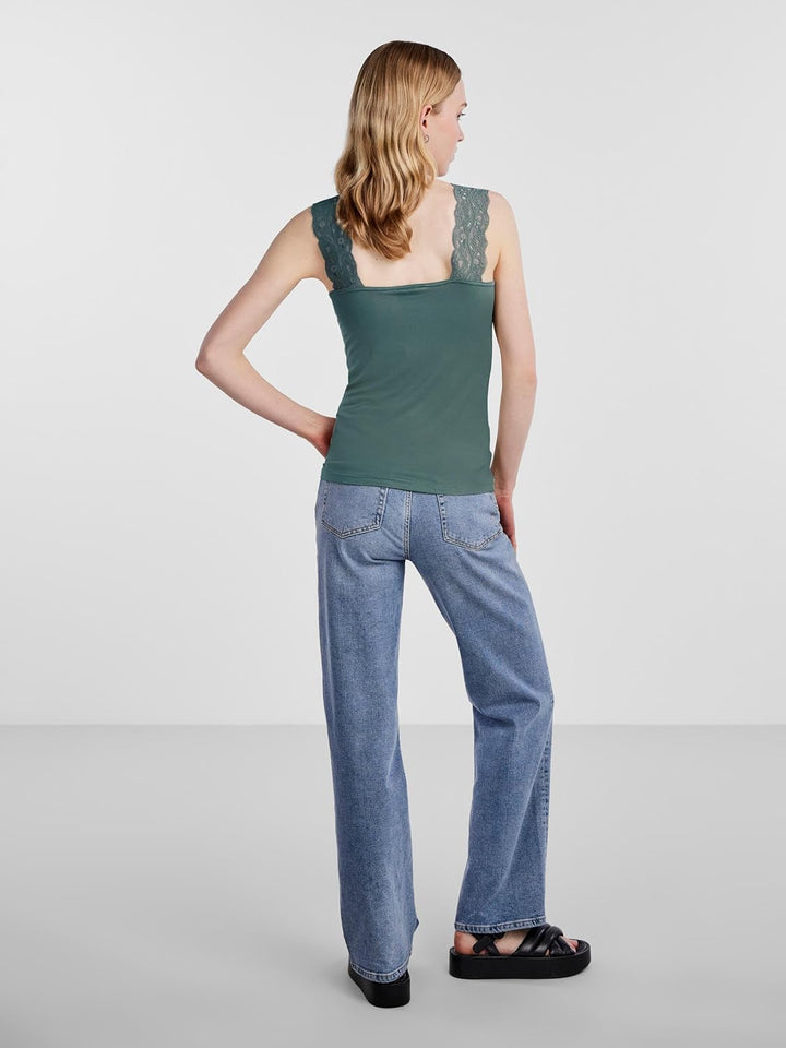 PIECES Damen Pcbarbera Lace Noos Bc Top XS 1x Desert Sage, 1x Balsam Green, 1x China Blue, XS 1x Des