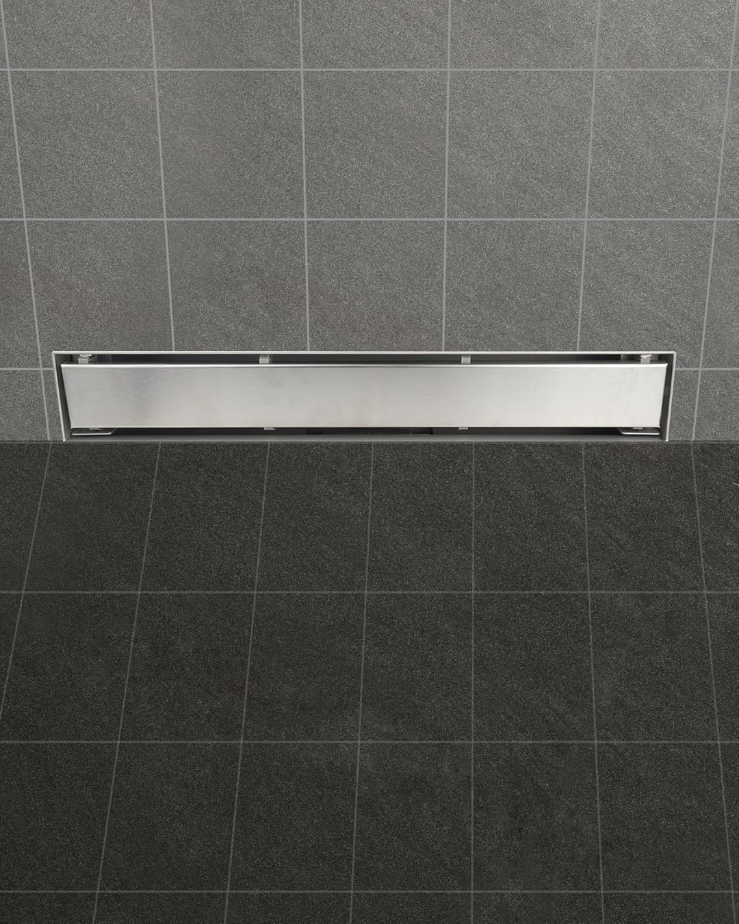 Duschrinne, Edelstahl Komplettset Wandablauf Wandmontage Befliesbar Haarsieb Rinne mit Siphon Montag